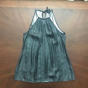 Ann Taylor Shimmer Tie Back Top